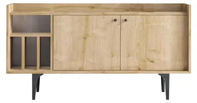 Image de Console en bois MDF mélaminéReproduction chêne saphir - 150 x 80 x 40 cm