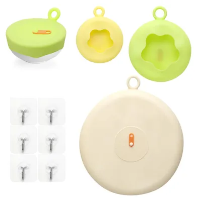 Silikon-Stretchdeckel 3er-Set, 5–23 cm, lebensmittelecht, mit 6 Klebehaken