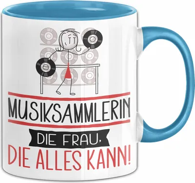 Produktbild von Musiksammlerin Geschenk Tasse Becher Die Frau Die Allen Kann Geschenkidee für eine Musiksammlerin Lustig (Blau)