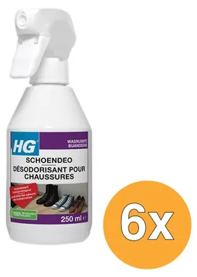 Produktbild von HG Schuhdeodorant 6x 250 ml, Geruchsneutralisierer für Schuhe & Sportschuhe