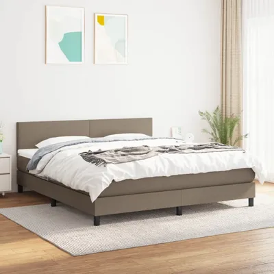 Produktbild von [Home] Boxspringbett mit Matratze Taupe 180x200 cm Stoff , Neue Mode 2024 im häuslichen Leben