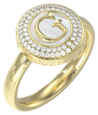 Produktbild von Guess JUBR06206JWYG56 Damen Ring Edelstahl Gold weiß 56 (17.8)