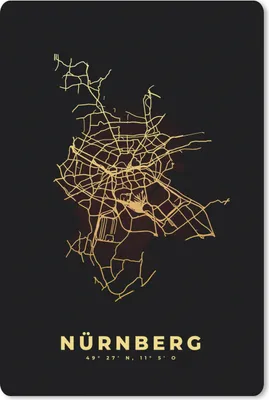 Produktbild von MuchoWow® Mauspad Mousepad Nürnberg - Gold - Stadtplan - Karte 40x60 cm - Mousepads - Maus Mat - Pad - Mausunterlage - Schreibtisch Accesoire