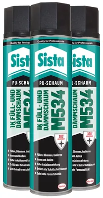 Produktbild von Sista PolyurethanFüll und Dämmschaum 1K M534, M544U, 3x 600ml
