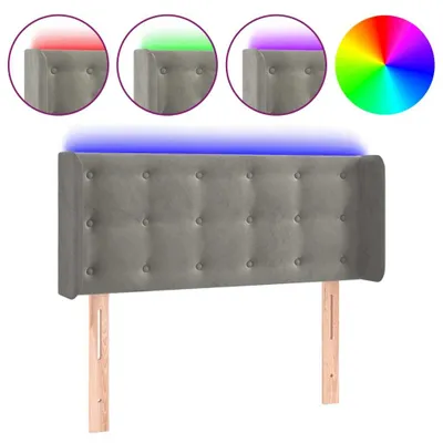 Produktbild von vidaXL LED Kopfteil Hellgrau 93x16x78/88 cm Samt