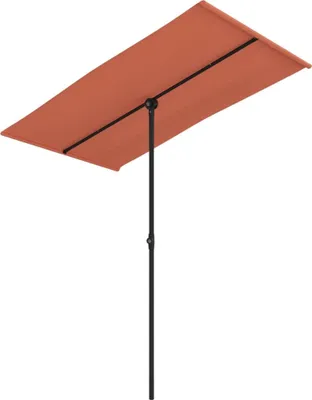 Image de Parasol de jardin avec mât en aluminium 180x110 cm Terre cuite