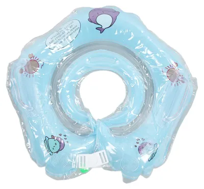 Produktbild von Schwimmring für Neugeborene, sicher, verstellbar, Delphin, aufblasbar, für Babys und Kleinkinder, Blau