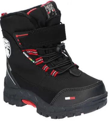 Produktbild von Kinder Winterstiefel Softshell wasserdicht warm gefüttert mit Klettverschluss rutschfest & leicht | American Club Hl2723 Schwarz/Rot 31