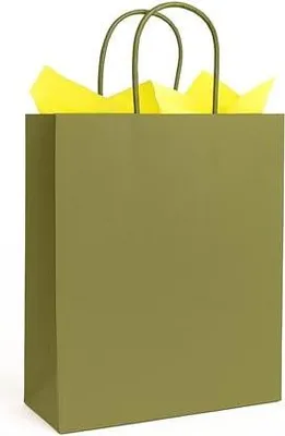 Zdjęcie produktu dla Torba papierowa 180x80x225 mm khaki mała eko torba prezentowa