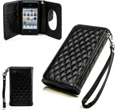 Produktbild von Apple iPhone 4 4G 4S Booksytle Handtasche Mirror Schwarz