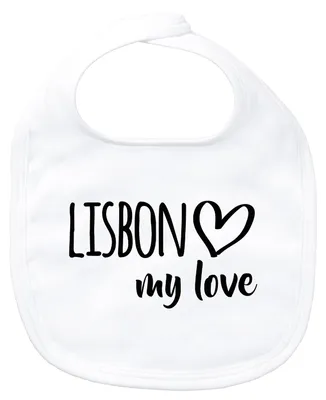 Produktbild von Huuraa Baby Lätzchen Lisbon my love White Klettverschluss Baumwolle Latz Geschenkidee