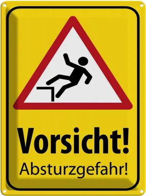 Produktbild von vianmo Blechschild 40x30 cm Vorsicht Abstürzgefahr Warnschild Hinweisschild Sicherheit