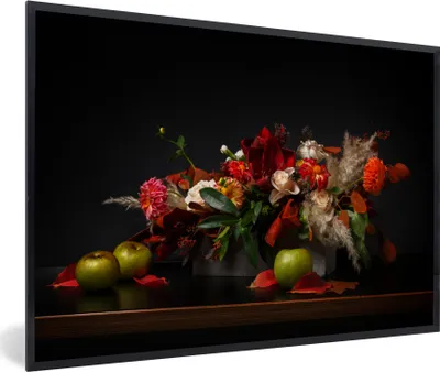 Produktbild von MuchoWow® Gerahmtes Poster Stillleben - Blumenstrauß - Farben 30x20 cm - Poster mit Schwarzem Bilderrahmen Wandposter Rahmen Foto Bilder - Kunstdruck - Bild-Poster