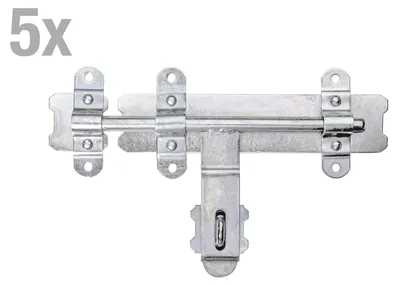 Produktbild von Alberts 5x verzinkte Bolzen-Schlossriegel, 340 mm – Bolzenriegel, Bolzenverschluss