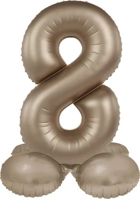 Produktbild von Stehender Folienballon Zahl 8 Starlight Gold 72cm