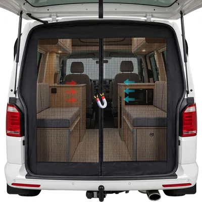 Obrázok produktu pre Elzusha – Prémiová magnetická sieťka proti komárom pre VW T5 T6 – Ochrana proti hmyzu a ochrana pred slnkom pre zadné dvere