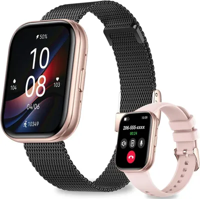 Produktbild von Smartwatch Damen Herren mit Telefonfunktion, 1.75" Touchscreen Fitness Tracker 120+ Sportmodi,Herzfrequenz, SpO2, Menstruationszyklus, IP68 Fitnessuhr