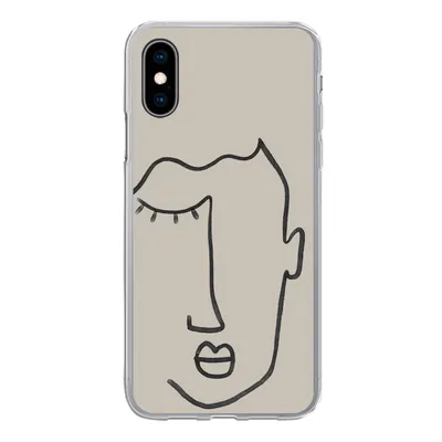 Produktbild von MuchoWow® Handyhülle Schutzhülle Hülle für iPhone X Auge - Abstrakt - Strichzeichnung Silikon Softcase Handy Hülle - Handyhülle