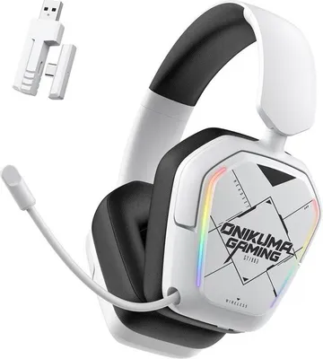 Image de Casque gaming ONIKUMA BT883 avec microphone RGB blanc