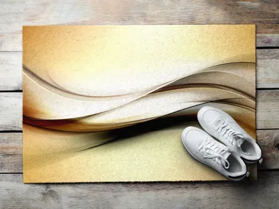 Produktbild von Fußmatte Aussen - Schuhmatte Haustür- Schmutzfangmatte Türvorleger - Outdoor Teppich Schmutzfänger - 60x40 cm - Goldene Linien