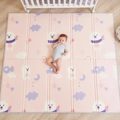 Produktbild von Krabbelmatte Baby Faltbar Spielmatte Kinder Spieldecke 150x180x1cm Krabbeldecke