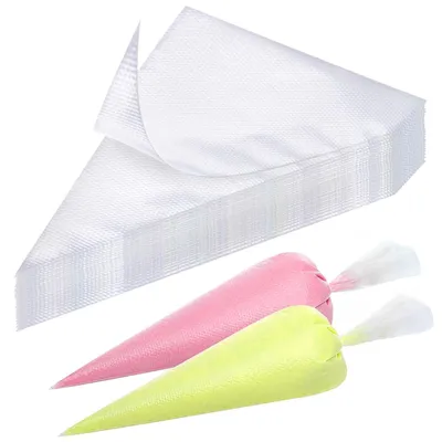 Productafbeelding van Spuitzak - Transparant - 31 x 21 cm - 100 stuks - Wegwerp spuitzakkenset - Voor gebak