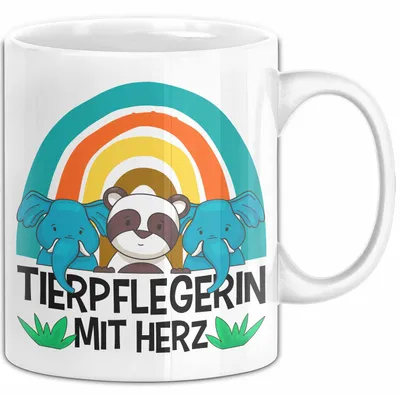 Produktbild von Tierpflegerin Mit Herz Tasse Lustiges Geschenk Für Zoo Tierpflegerin (Weiß)