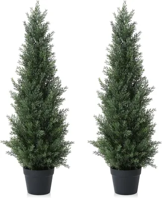 Zdjęcie produktu dla Sztuczne drzewo cedrowe, 95 cm - Sztuczne drzewo w doniczce - Idealne do ogrodu i tarasu - Odporne na warunki atmosferyczne