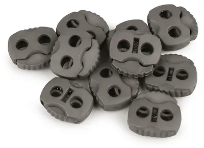 Produktbild von 10 Kordelstopper mit zwei Löchern 20x20mm, Durchzug 5mm - 35 Farben