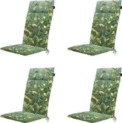 Produktbild von Madison – Elisa Hochlehnen-Gartenstuhlkissen – Grün – 120 x 50 x 4 cm – 4er-Set
