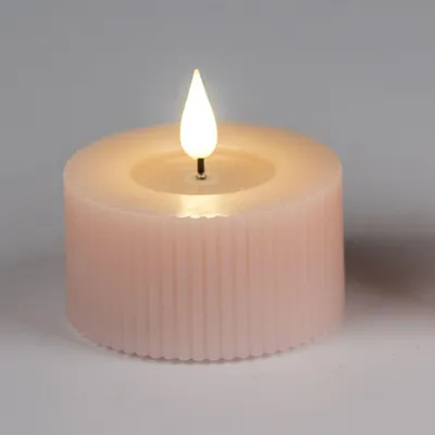 Produktbild von LED Kerze STREIFEN H. 4cm D. 7,5cm rosa mit Timer Formano