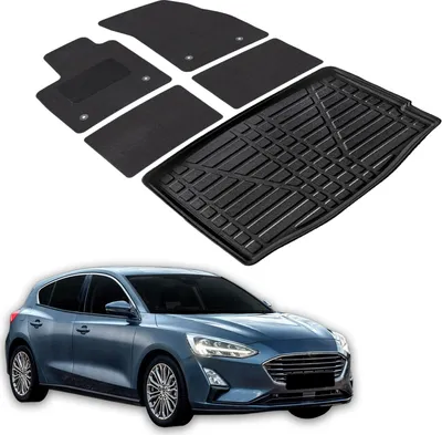 Image de Ensemble Tapis Velours Sur Mesure et Coffre TPE pour Ford Focus 4 Depuis 2018 Hayon