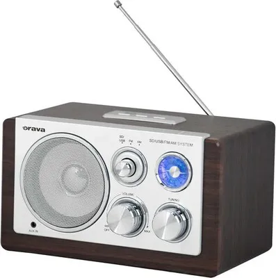 Image de Orava RR-29 B, portable, analogique, AM, FM, 88 - 108 MHz, 540 - 1600 kHz, argent, bois