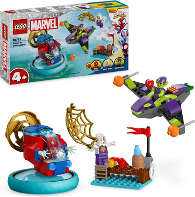 Produktbild von LEGO Marvel Spidey und seine Super-Freunde Spidey vs. Green Goblin Spider-Man-Spielzeug mit Minifiguren, Superhelden-Spielzeug mit Fahrzeugen, Geschenk für Jungs und Mädchen ab 4 Jahren 10793
