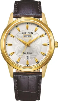 Produktbild von Citizen AW0102-13A Eco Drive Uhr Herrenuhr Lederarmband Datum Braun
