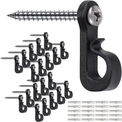 Produktbild von 20-teilig Q-Hanger Set - Kerstlampenhalter - Binnen- und Außenverwendung - Ideal für Festbeleuchtung - Stabiler und robuster Haken - 20er Pack