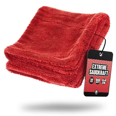 Immagine prodotto di Nuke Guys Gamma Dryer S | Panno di asciugatura pratico e ultra assorbente 1400 GSM in rosso 40x40cm | Senza pelucchi, fibre morbide e arrotondate, senza graffi | Panno in microfibra premium per auto moto bicicletta