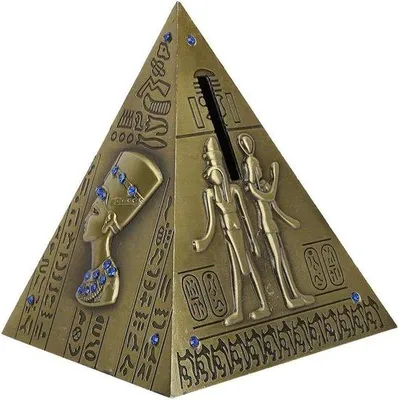 Produktbild von Bronsene Pyramidensparpott für Geldbeschaffung - 11 x 11 x 13 cm