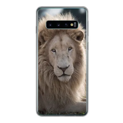 Produktbild von MuchoWow® Handyhülle Schutzhülle Hülle für Samsung Galaxy S10 Löwe - Tier - Weiß Silikon Softcase Handy Hülle - Handytasche