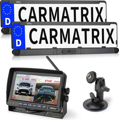 Produktbild von CARMATRIX DUO Solar Rückfahrsystem 7" Monitor HD Einparkhilfe für Wohnmobil, Nutzfahrzeug, Transporter