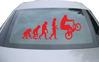 Produktbild von Indigos UG - Aufkleber Heckscheibe & Motorklappe DE7029 - rot - 600x252 mm - Evolution Fahrrad - Auto Scheiben Fenster Heckklappe Tuning Racing JDM - Die cut