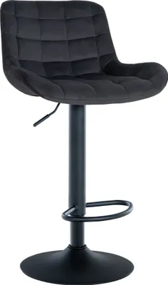Produktbild von CLP Barhocker Tover 360° drehbar und in der Höhe verstellbar schwarz Material Samt