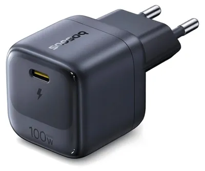 Produktbild von Baseus 100W GaN Schnellladegerät USB-C für Laptop Handy - Schwarz 2m-Kabel