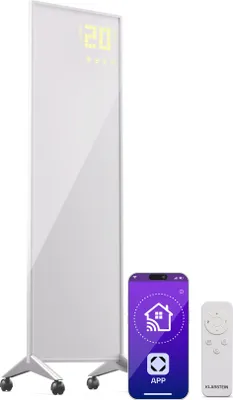 Produktbild von Klarstein Infrarotheizung mit Thermostat, 400W Elektroheizung, Smart Home Infrarotheizung zur Wandmontage, IR mit App-Steuerung & Erkennung Offener Fenster, Effizienter Feuchtraum Heizkörper