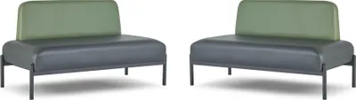 Produktbild von Sofas 2-Sitzer Schwarz Gelb Ledersofas Art Deco Edelstahl Leder Weich