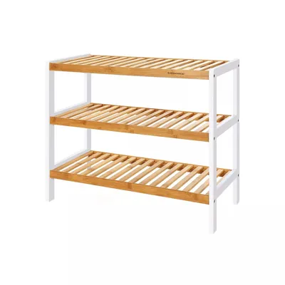 Immagine prodotto di In And OutdoorMatch panca per scarpe Dena - legno bianco - spazio di archiviazione - panca per corridoio - 70x55x26cm