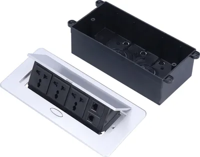 Obrázek produktu pro Podlahová elektrická zásuvka se 3 otvory a rozhraním pro počítačový telefon 250V 13A
