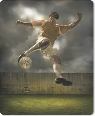 Produktbild von MuchoWow® Mauspad Mousepad Eine Illustration eines Fußballspielers, der den Ball schießt - Jungen - Kinder 19x23 cm - Mousepads - Maus Mat - Pad - Mausunterlage - Mauspads - Spielen
