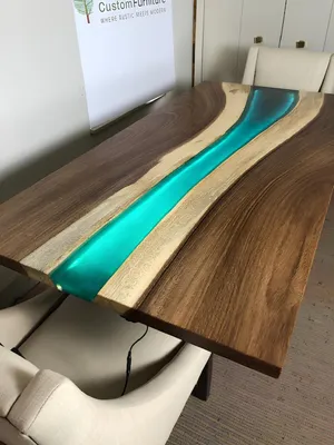 Obrázok produktu pre stôl jedálenský stôl stoly epoxidová živica epoxidové pravé drevo masívne dizajnové nábytok 240x100
