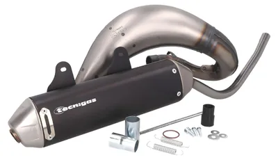 Produktbild von Endschalldämpfer Tecnigas E-NOX EVO Steel schwarz mit ABE für Rieju MRT 50